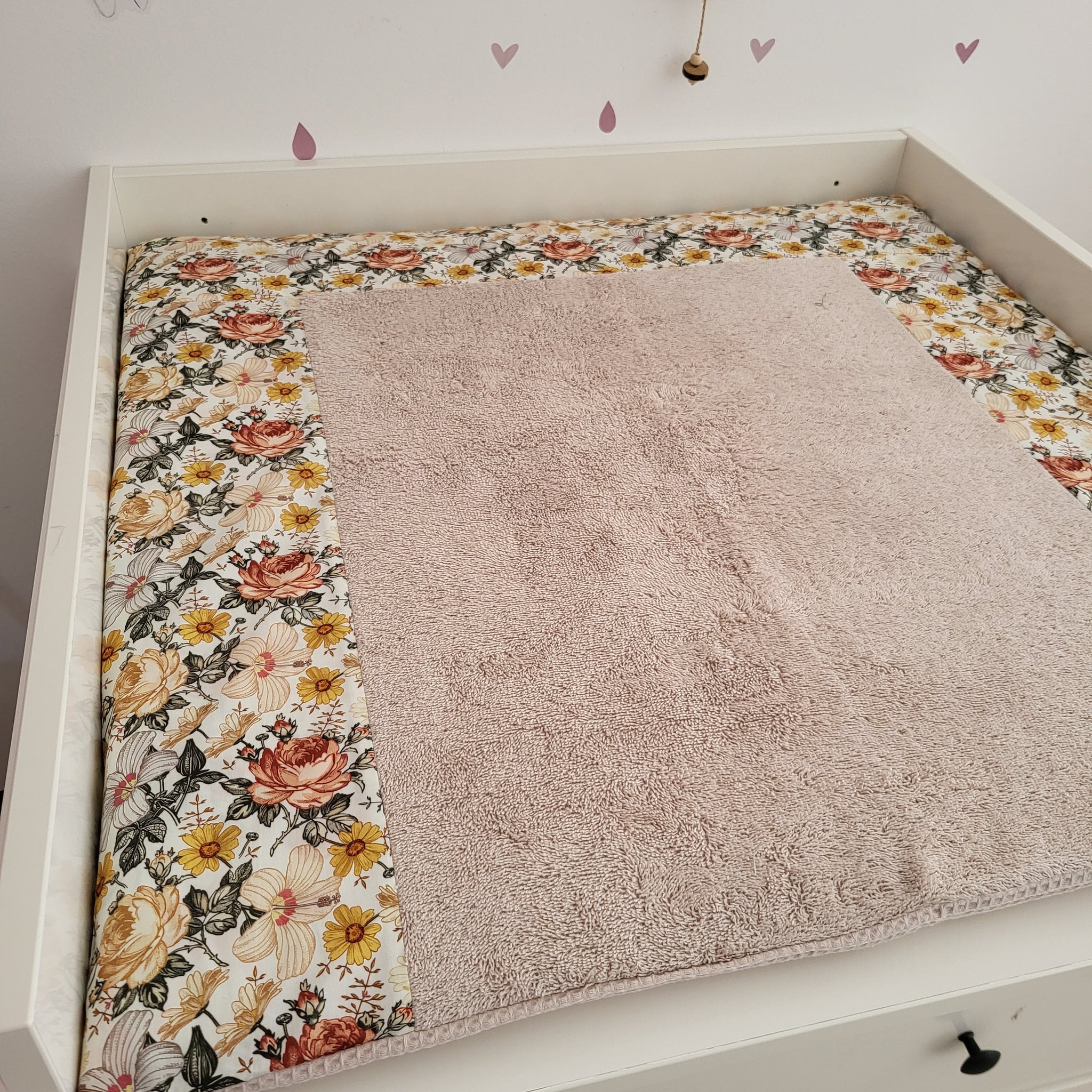Wickelauflage mit abnehmbarem  Bezug Vintageblume