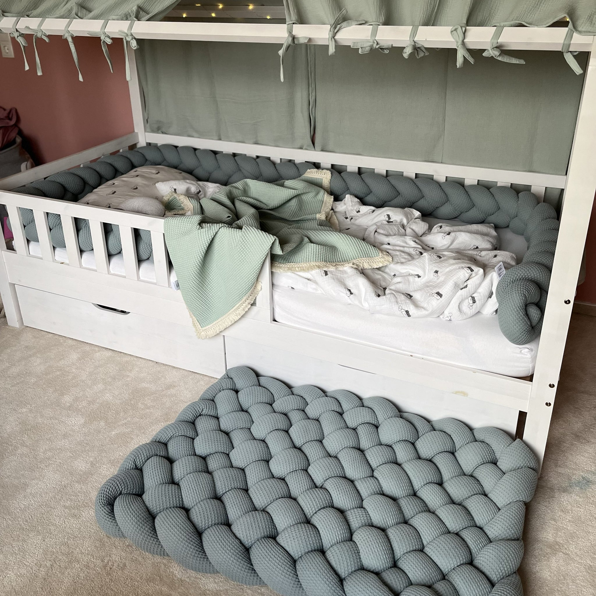 Geflochtene Teppich Waffelpique